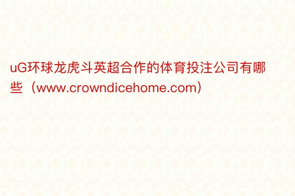 uG环球龙虎斗英超合作的体育投注公司有哪些（www.crow